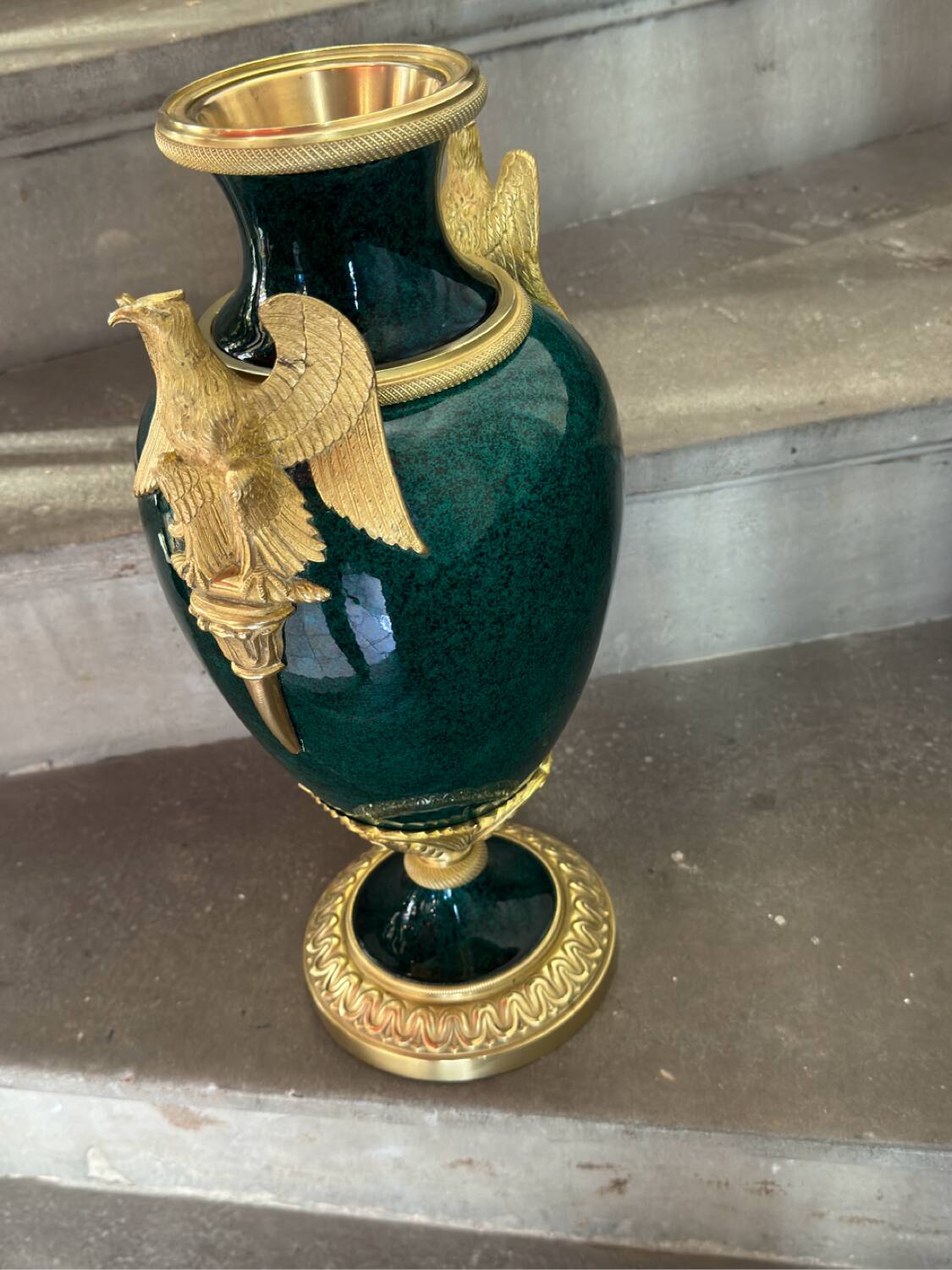 Porcelain and bronze vase