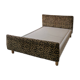 Vintage leopard print bed frame, Hollywood Regency style.