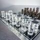 Felice Antonio Botta acrylic chessboard and glass board, Italy, 1970s