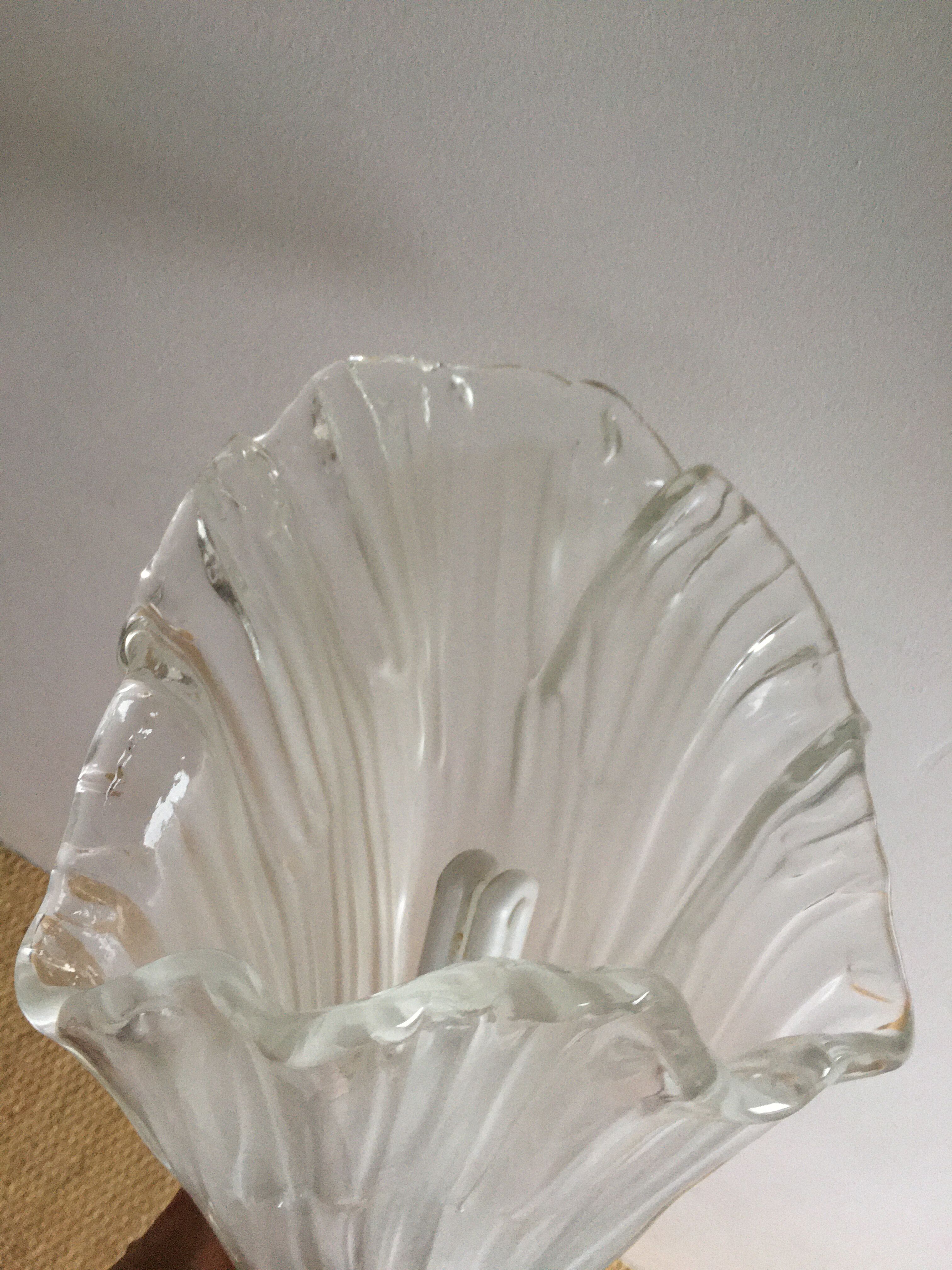 Pair of Murano metal and glass sconces