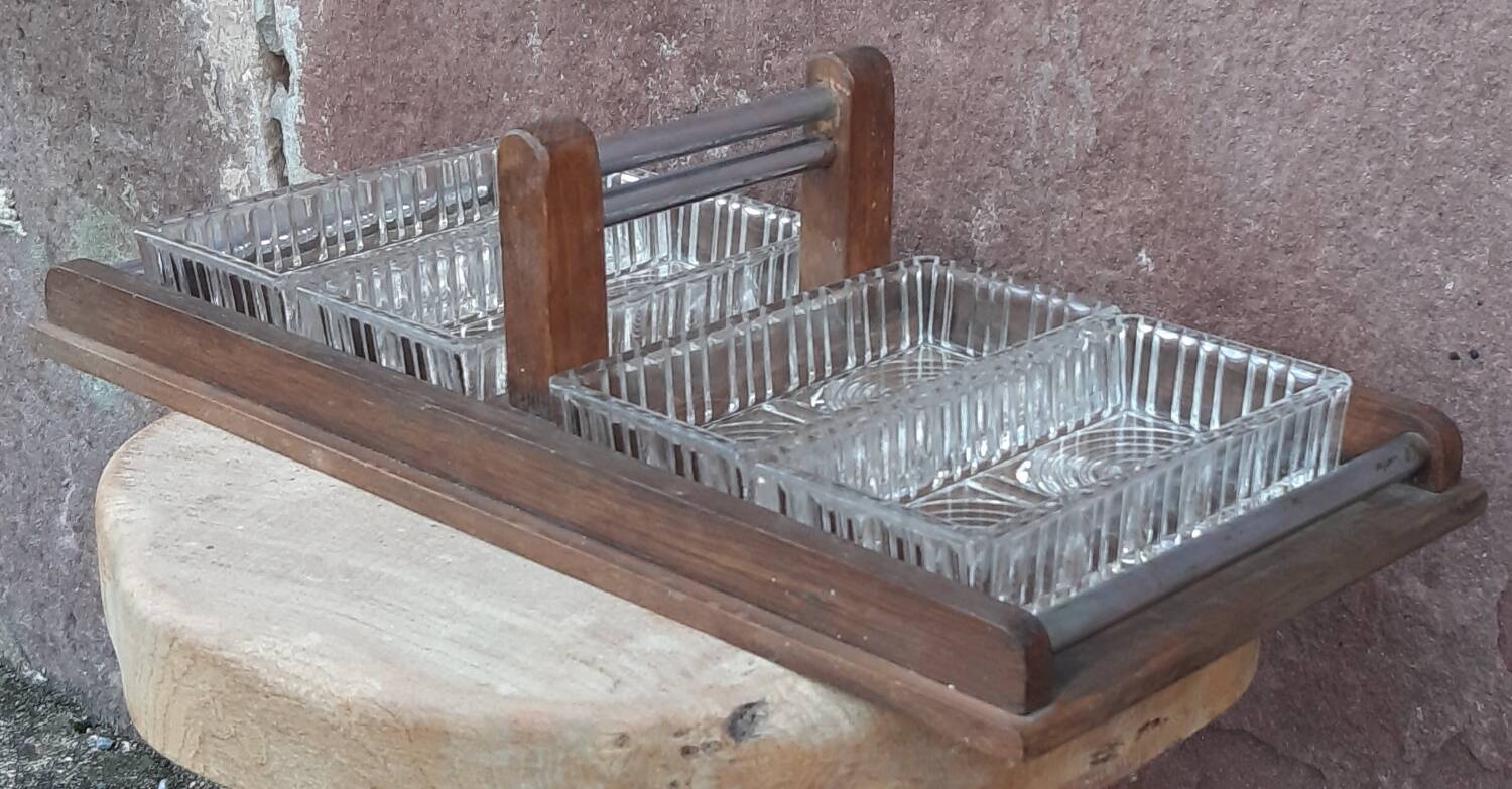 Art Deco ramekin holder, server or aperitif tray