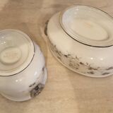 Painted porcelain planter and pot signed P. AGIN