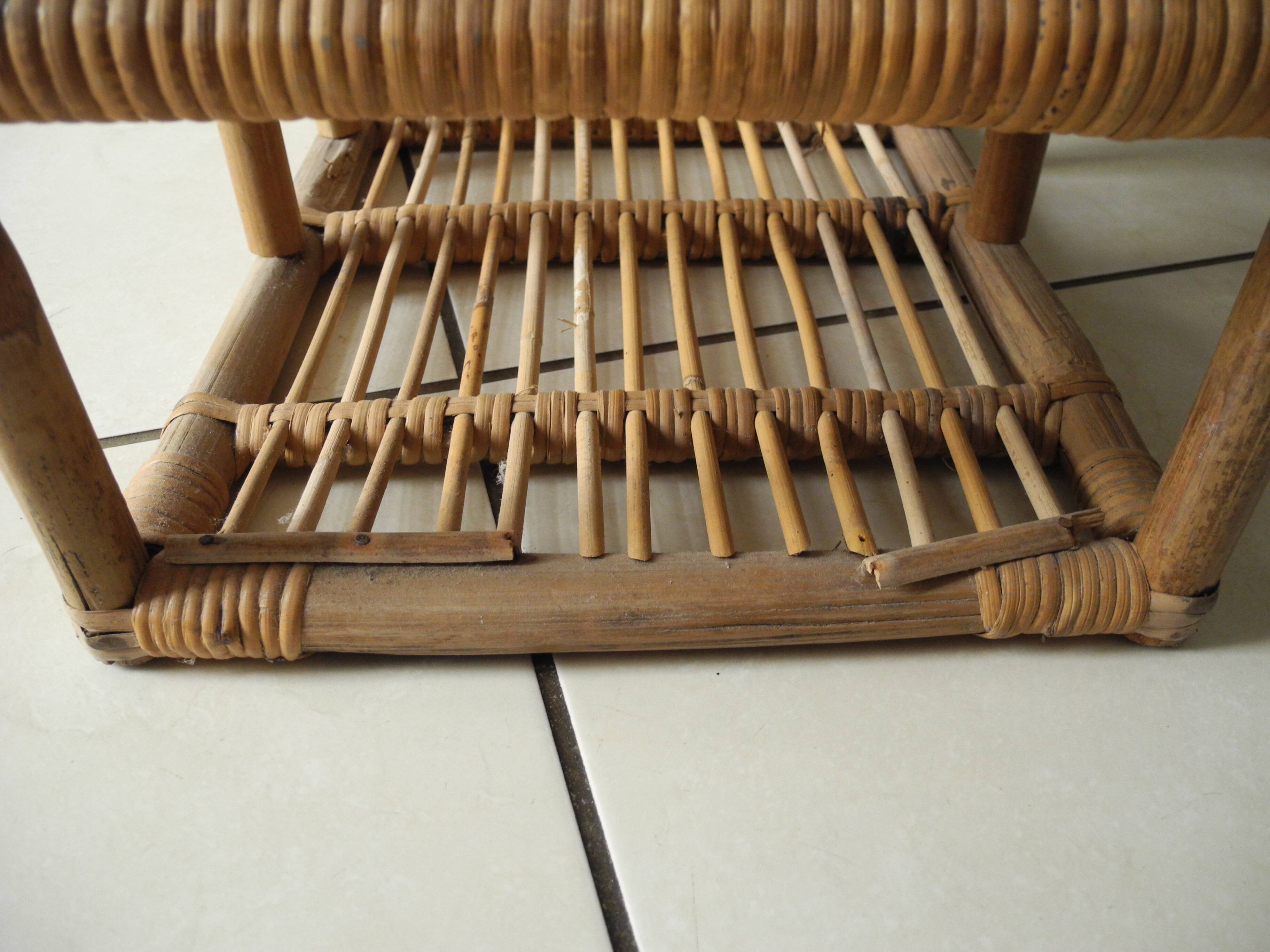 vintage rattan bamboo baby doll chair