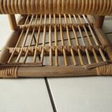 vintage rattan bamboo baby doll chair