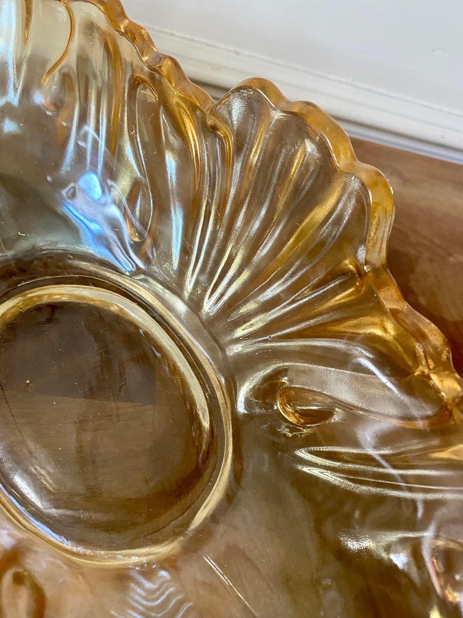 Pink carnival glass cup