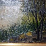 Oil painting on canvas landscape signed