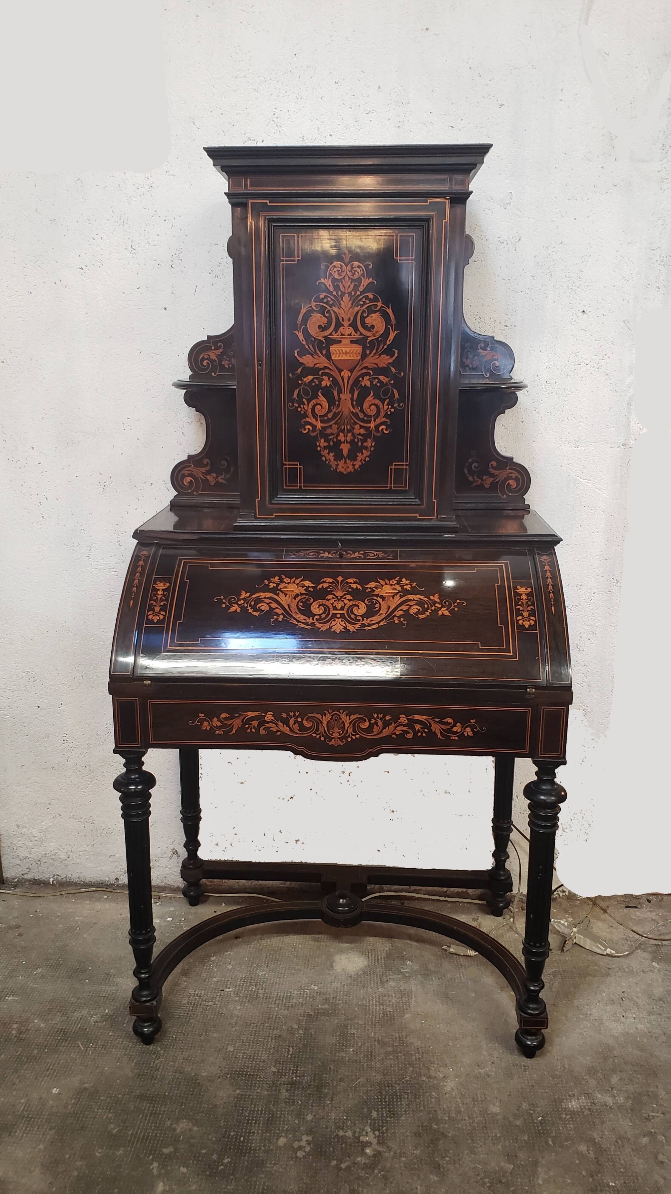 Napoleon III happiness of the day desk in blackened wood