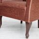 1960s, Danish lounge chair, salmon pink furniture velour, ash wood legs.