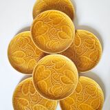 7 Sarreguemines water lily plates