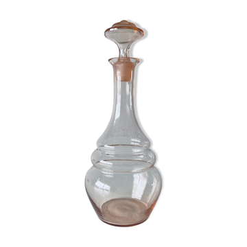 Pink glass decanter