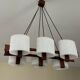 Teak chandelier and vintage design wall lamp 60 years