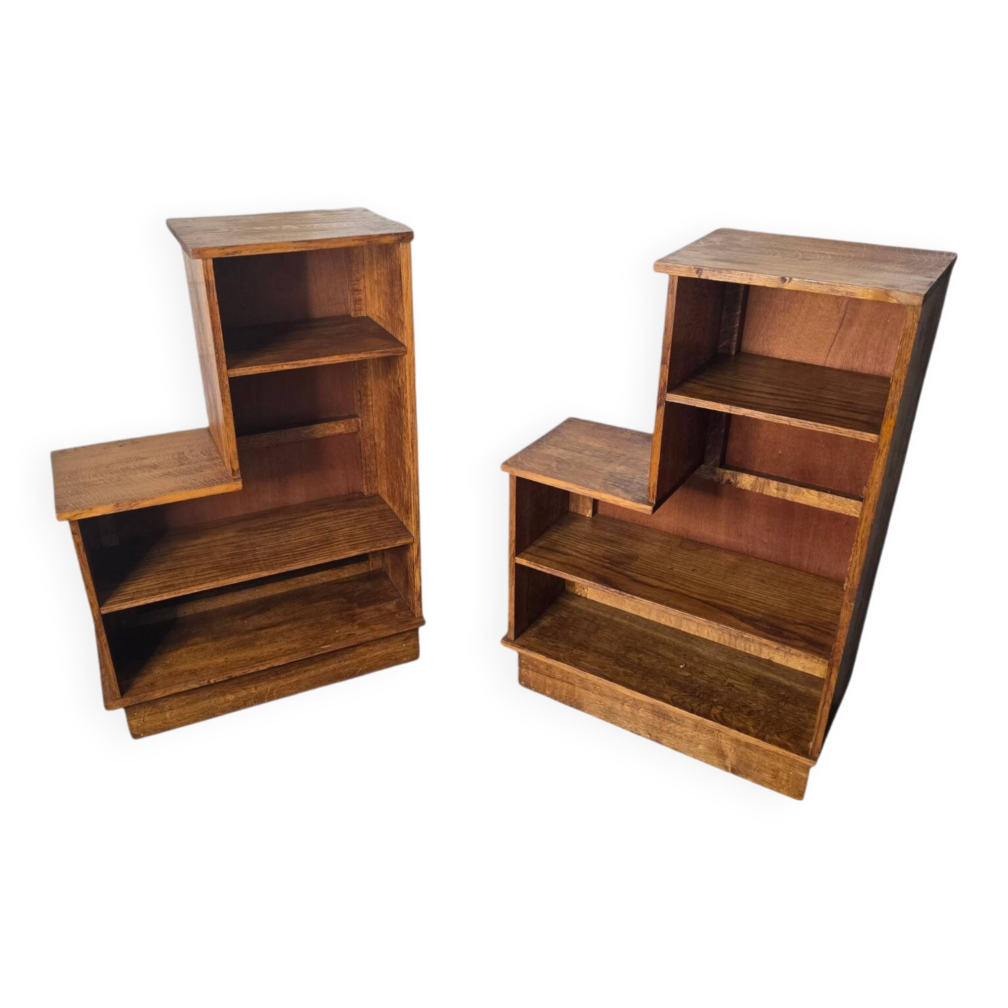 Pair of 1960s solid oak bookcases