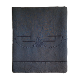 Old sheet in pure linen tinted in bluish black