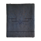 Old sheet in pure linen tinted in bluish black