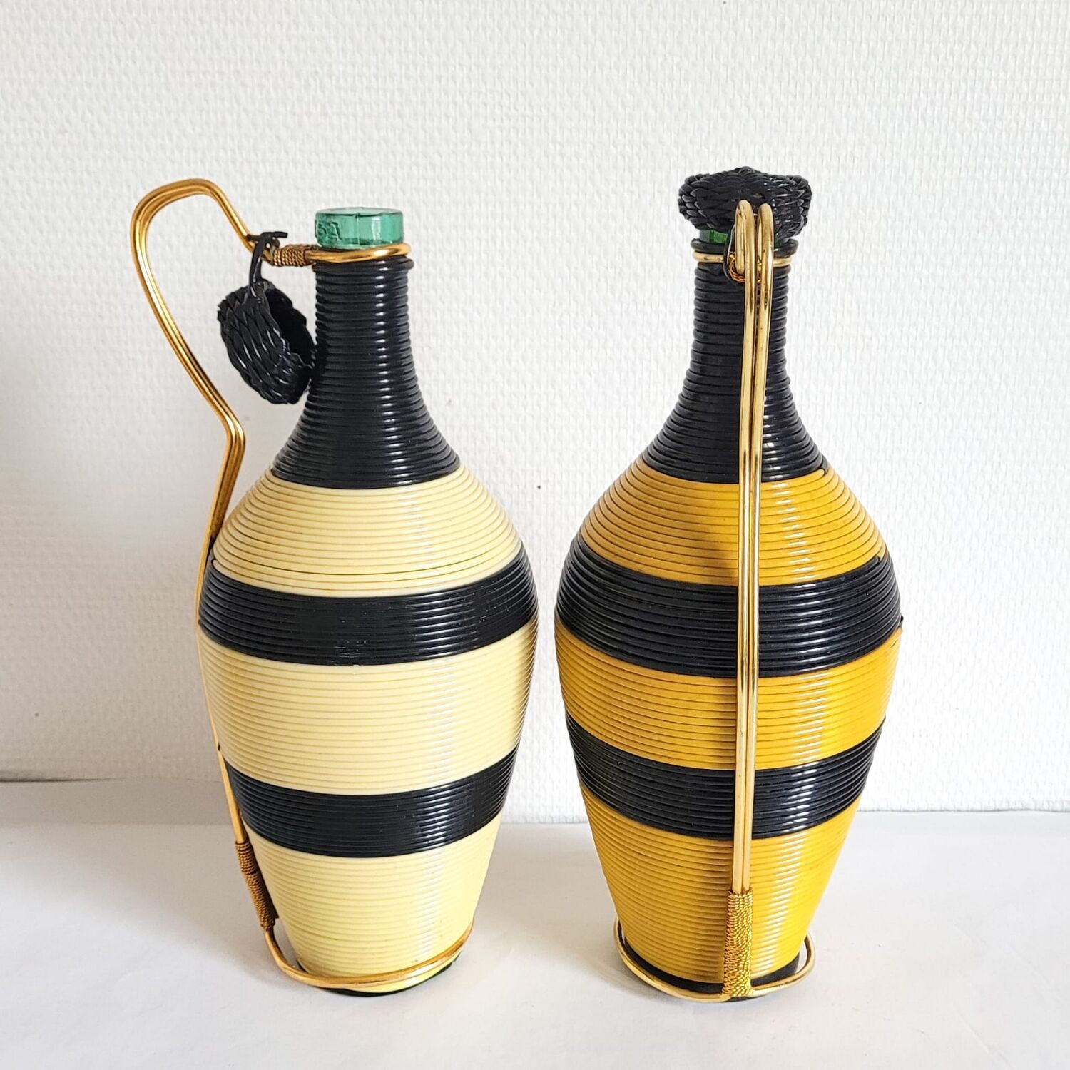Vintage scoubidou decanters