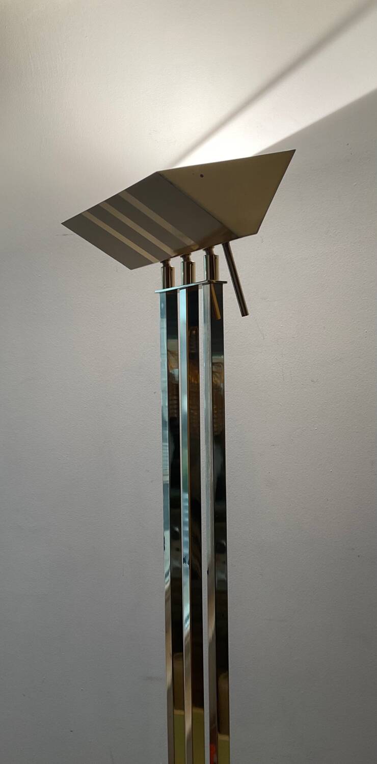 Maison Deknudt brass floor lamp from the 70s