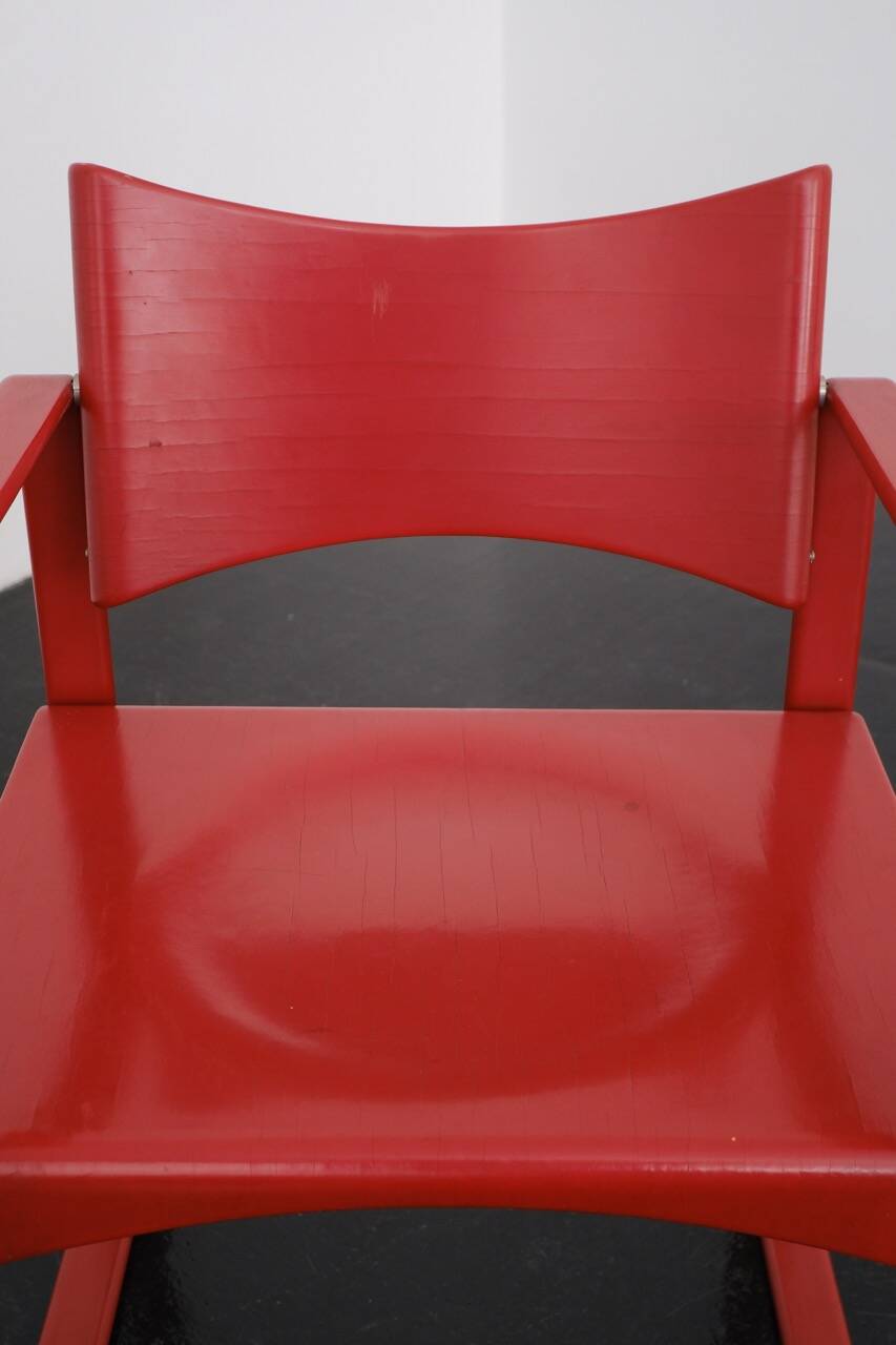 Fauteuil "271F" rouge par Verner Panton / August Sommer / Thonet