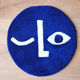 Tapis rond visage bleu roi 54x54cm