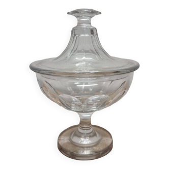 Vintage Glass Bonbonniere With Lid, 1950s.