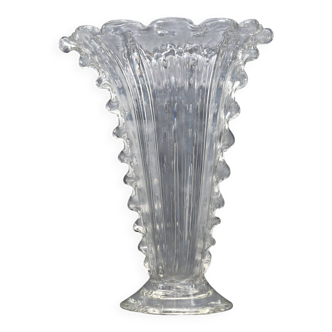 Art Deco Murano Bullicante Vase by Barovier & Toso, 1950s