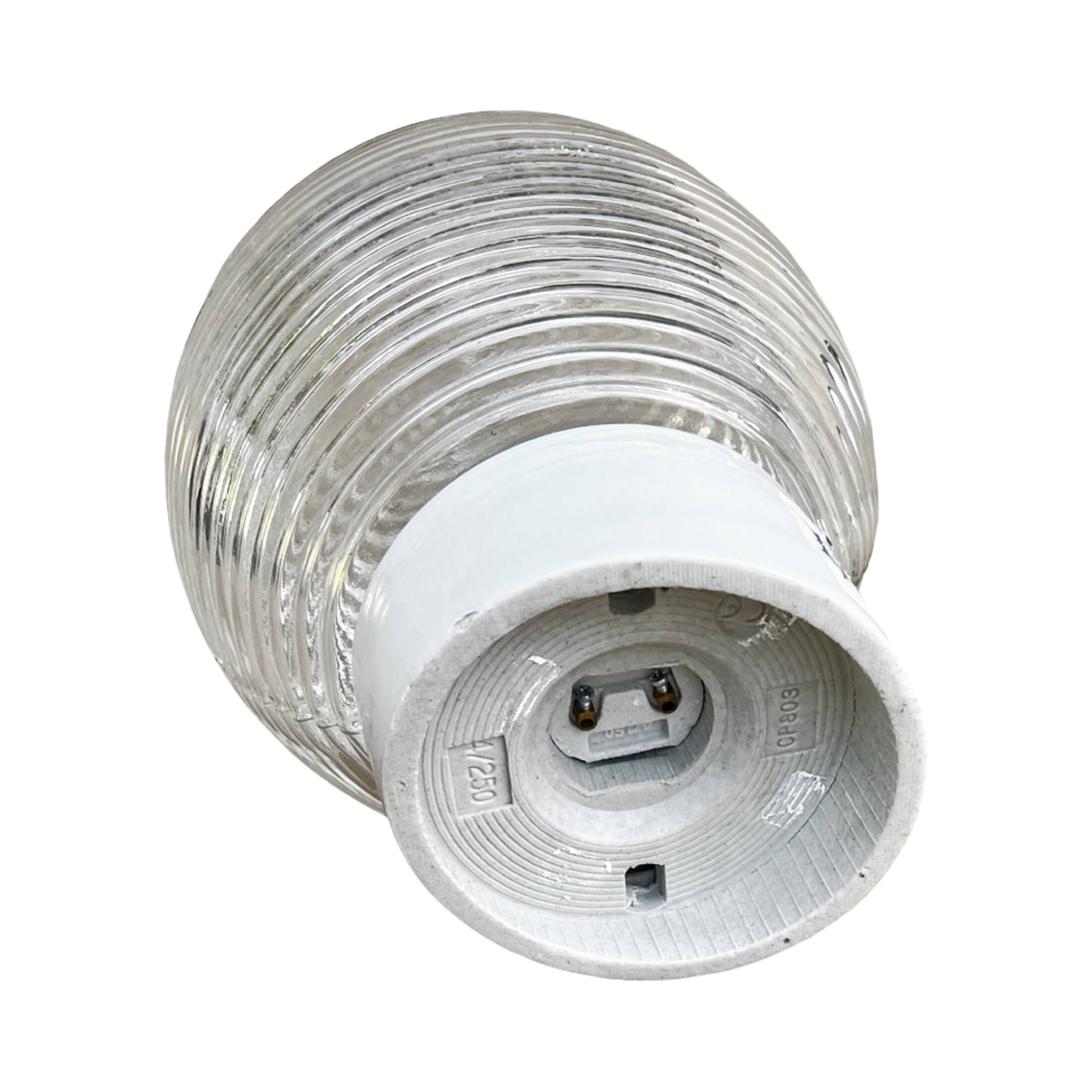 Spherical slanted industrial wall lamp, DZPE, Poland, 1970s.