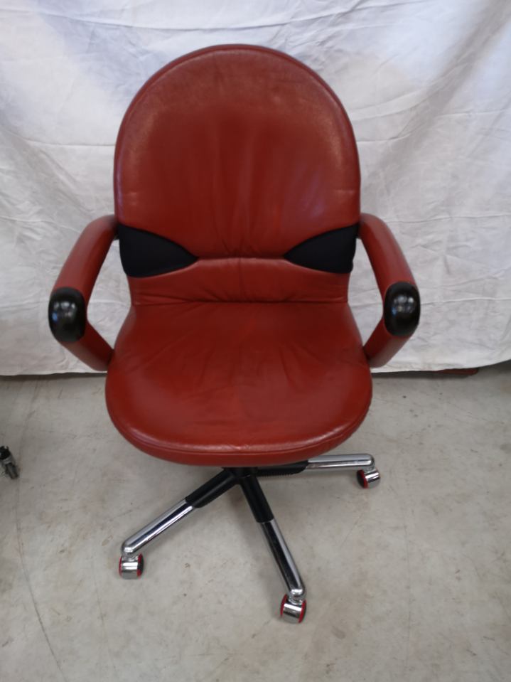 Mario Bellini office armchair for Vitra vintage havana leather