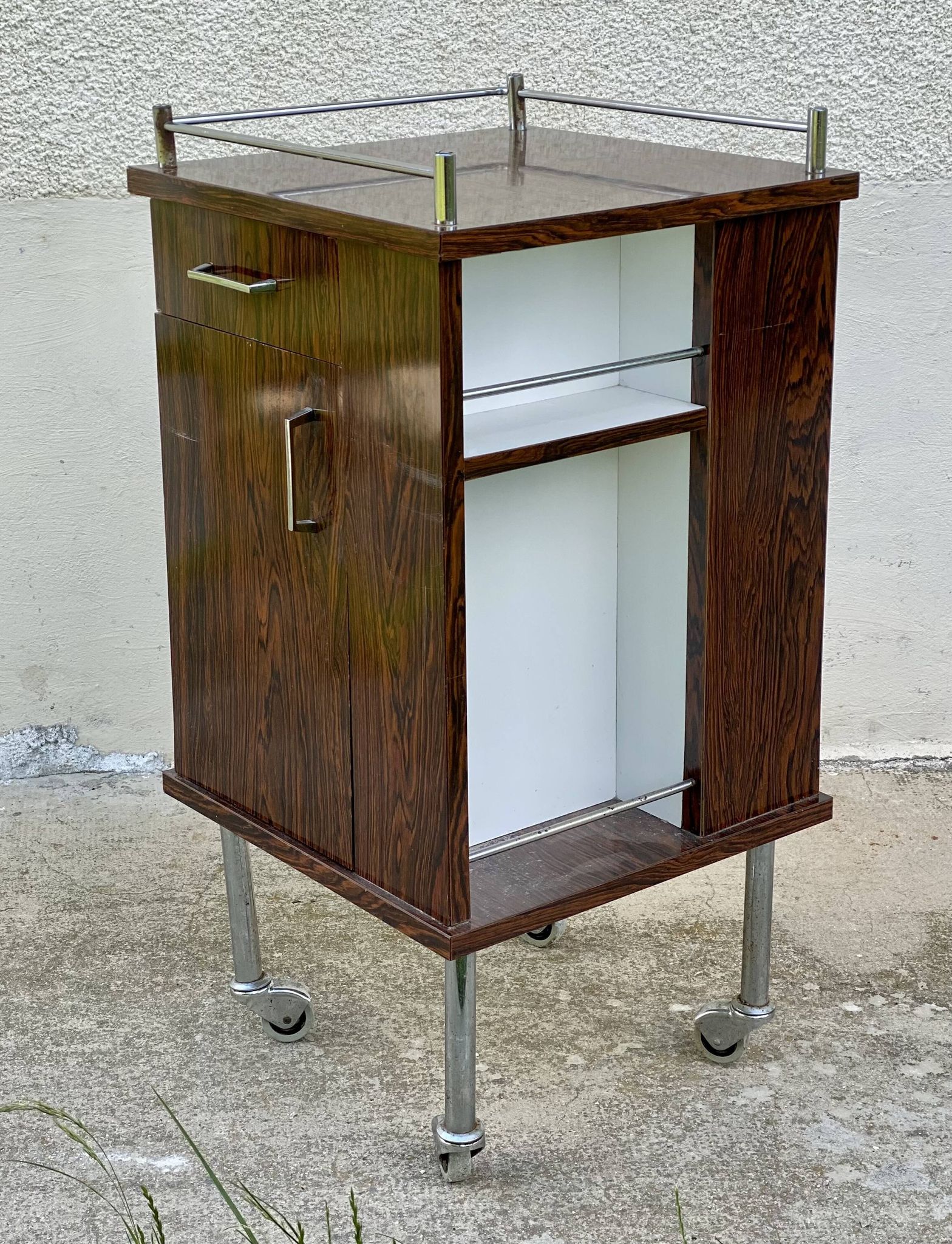 Vintage 1970s roulette bar serving trolley