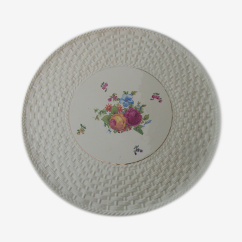 Dish a pies in faience a floral decor