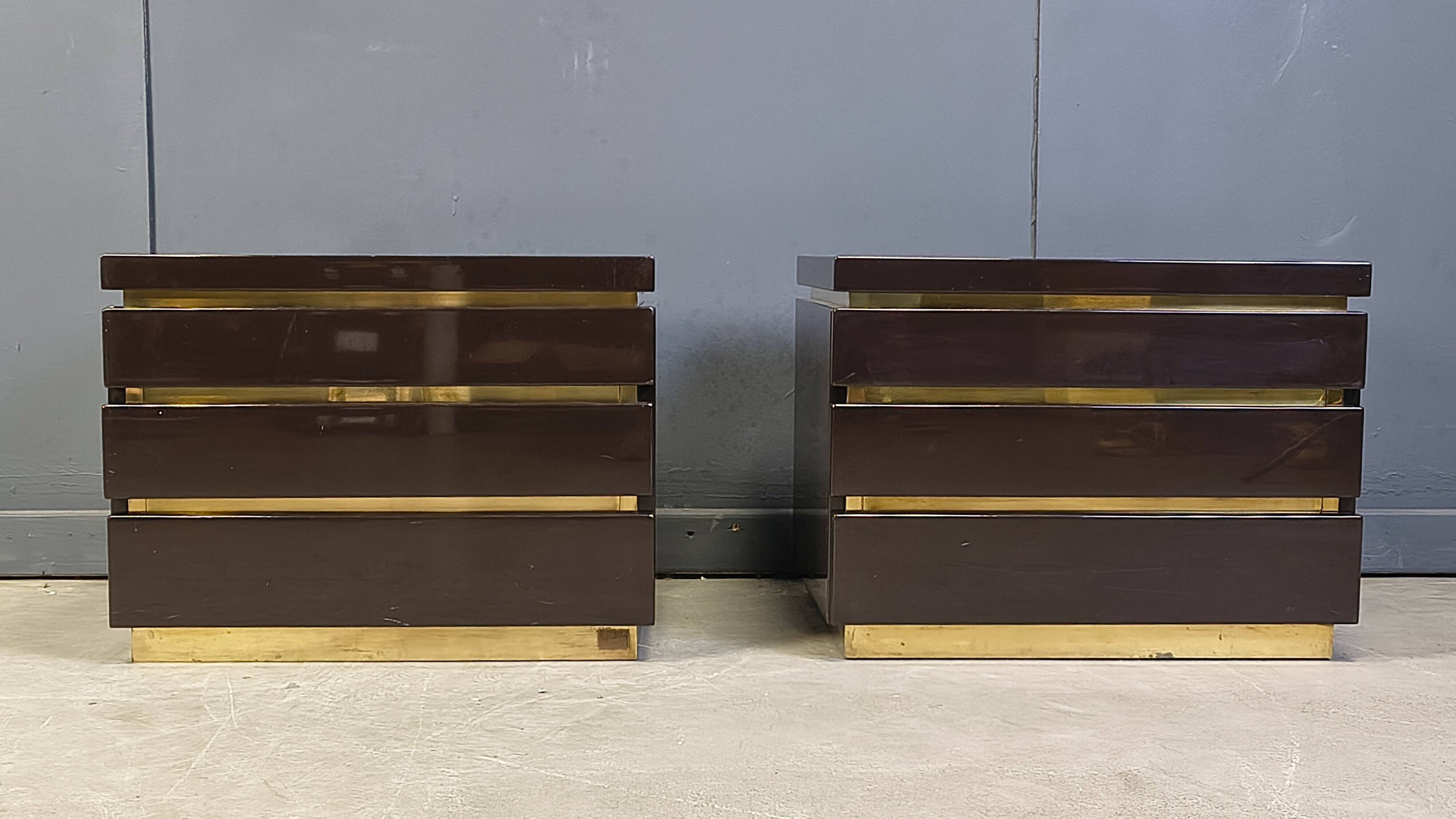 Pair of Jean Claude Mahey bedside cabinets, 1970s