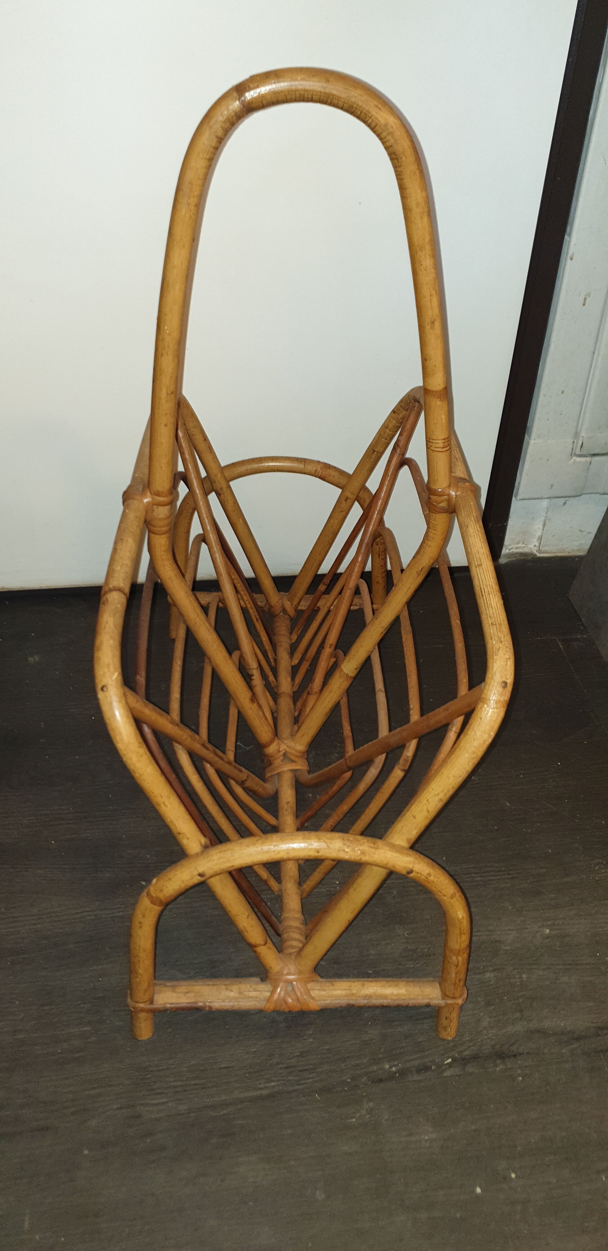 Rattan magazine holder