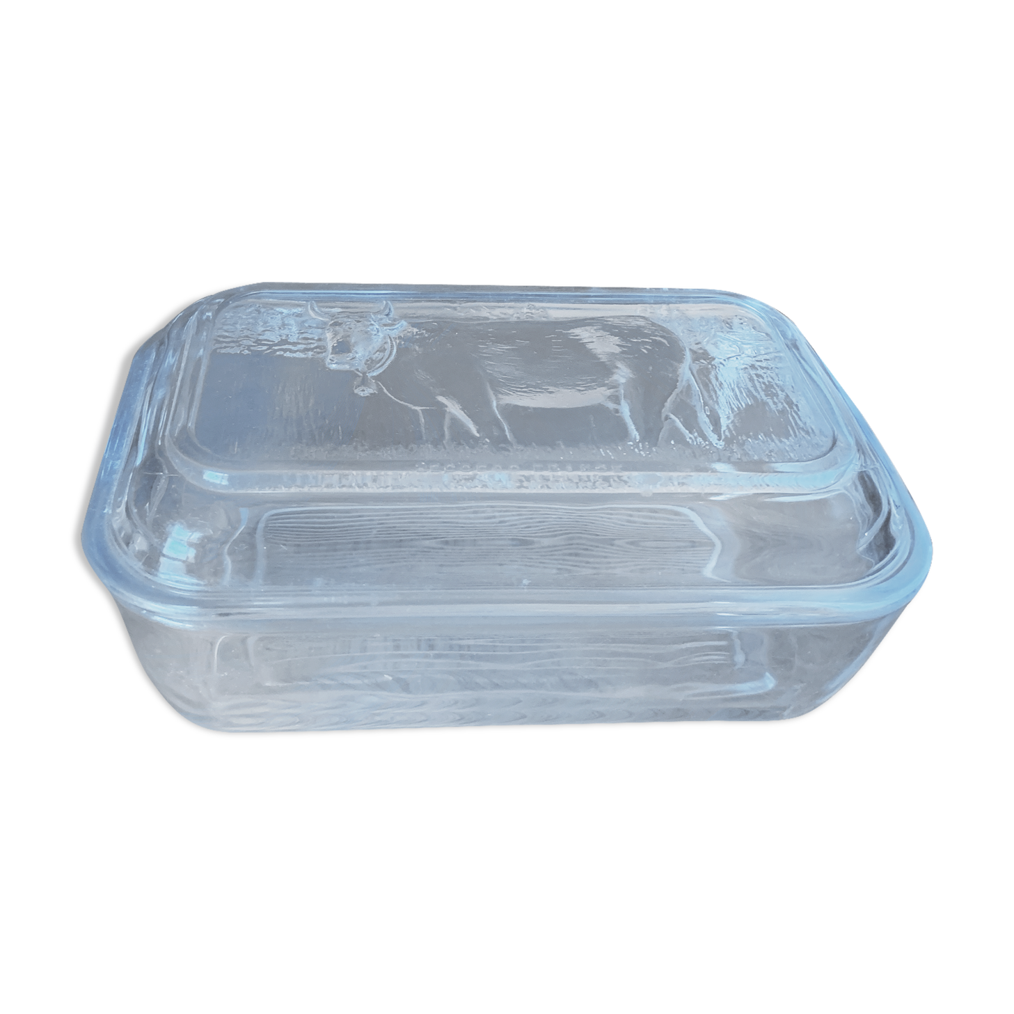 Glass butter dish