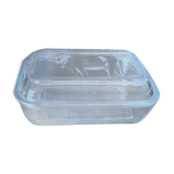 Glass butter dish