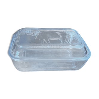 Glass butter dish