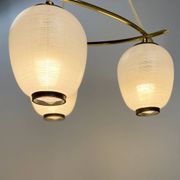 Vintage chandelier, brass, glass, 1958, Doria G 74/61