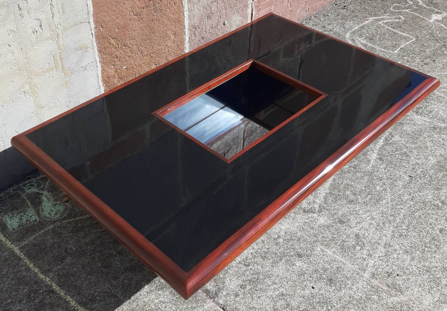 Signed coffee table (Jean Claude Mahey, 70s)