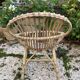 Set of 3 vintage rattan armchairs