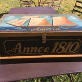 Painted wooden chest "Améria 1810"
