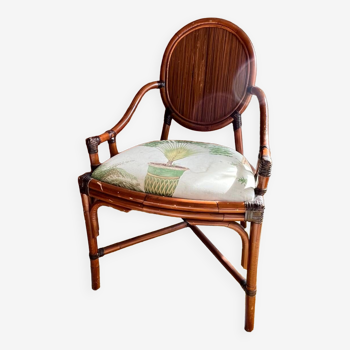 Colonial rattan armchair