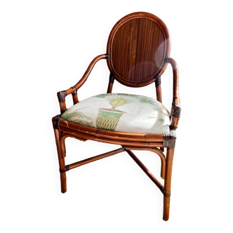 Colonial rattan armchair