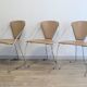 Set of 3 Linda chairs by Arrben – beige faux leather and chrome steel – 1980s
