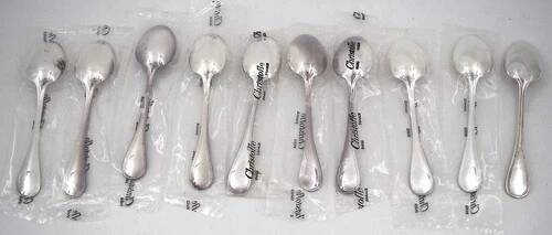Christofle Albi 10 tea, coffee, dessert spoons, 13.5 cm, including 9 new in packaging.