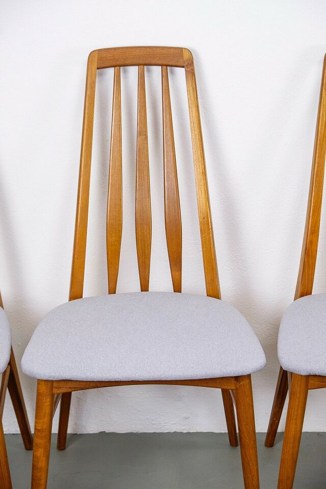 Set of 6 eva vintage chairs in Teak Niels Koefoe Hornslet Midcentury 60s