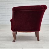 1960s, Danish lounge chair, furniture velour, beech wood legs, original condition.