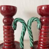 1950s earthenware candlesticks