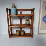 Vintage rattan wall shelf