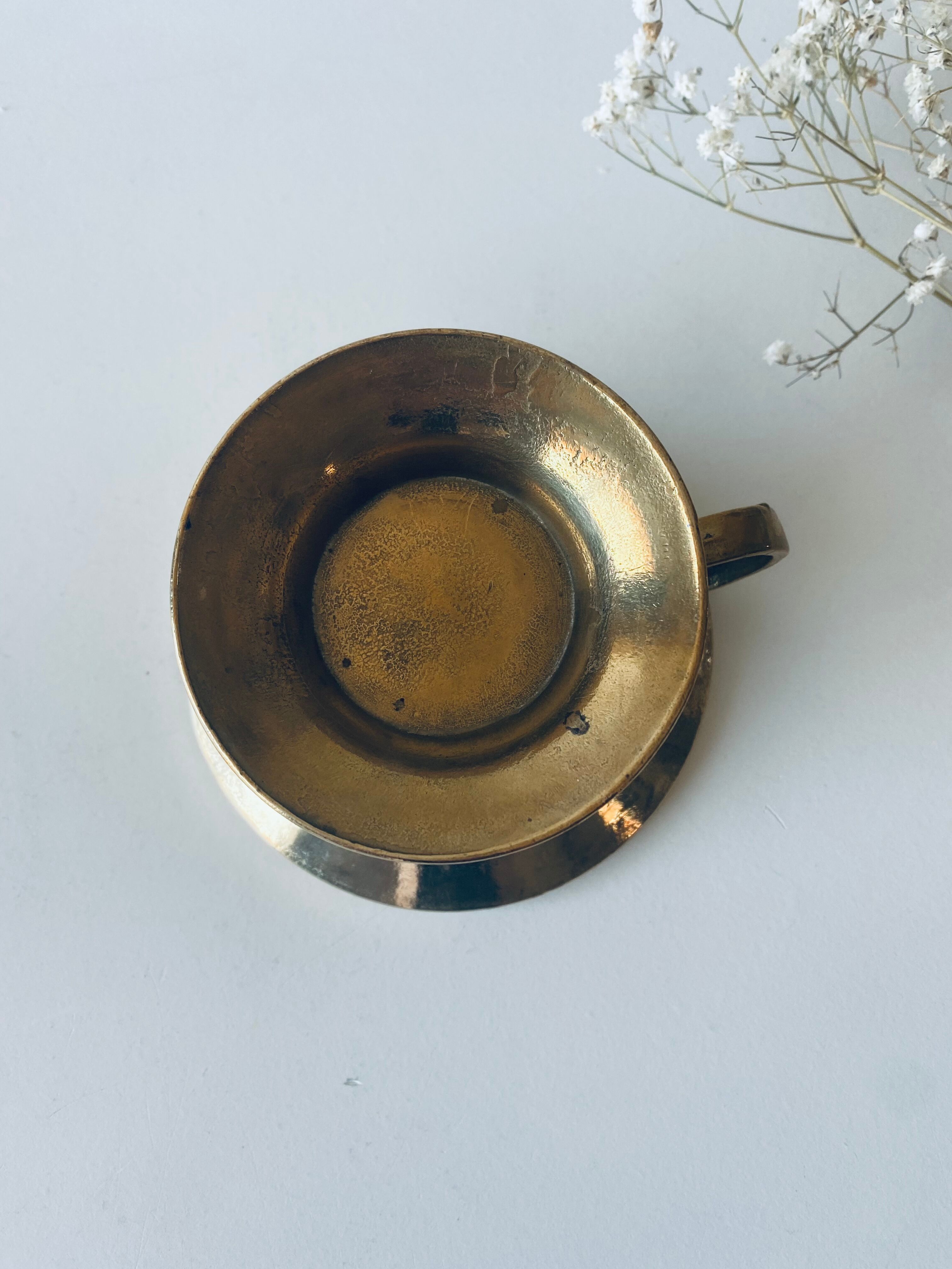 Old bronze church candle holder