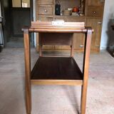 Vintage wooden serving trolley, vintage design serving trolley, rolling furniture, serving cart