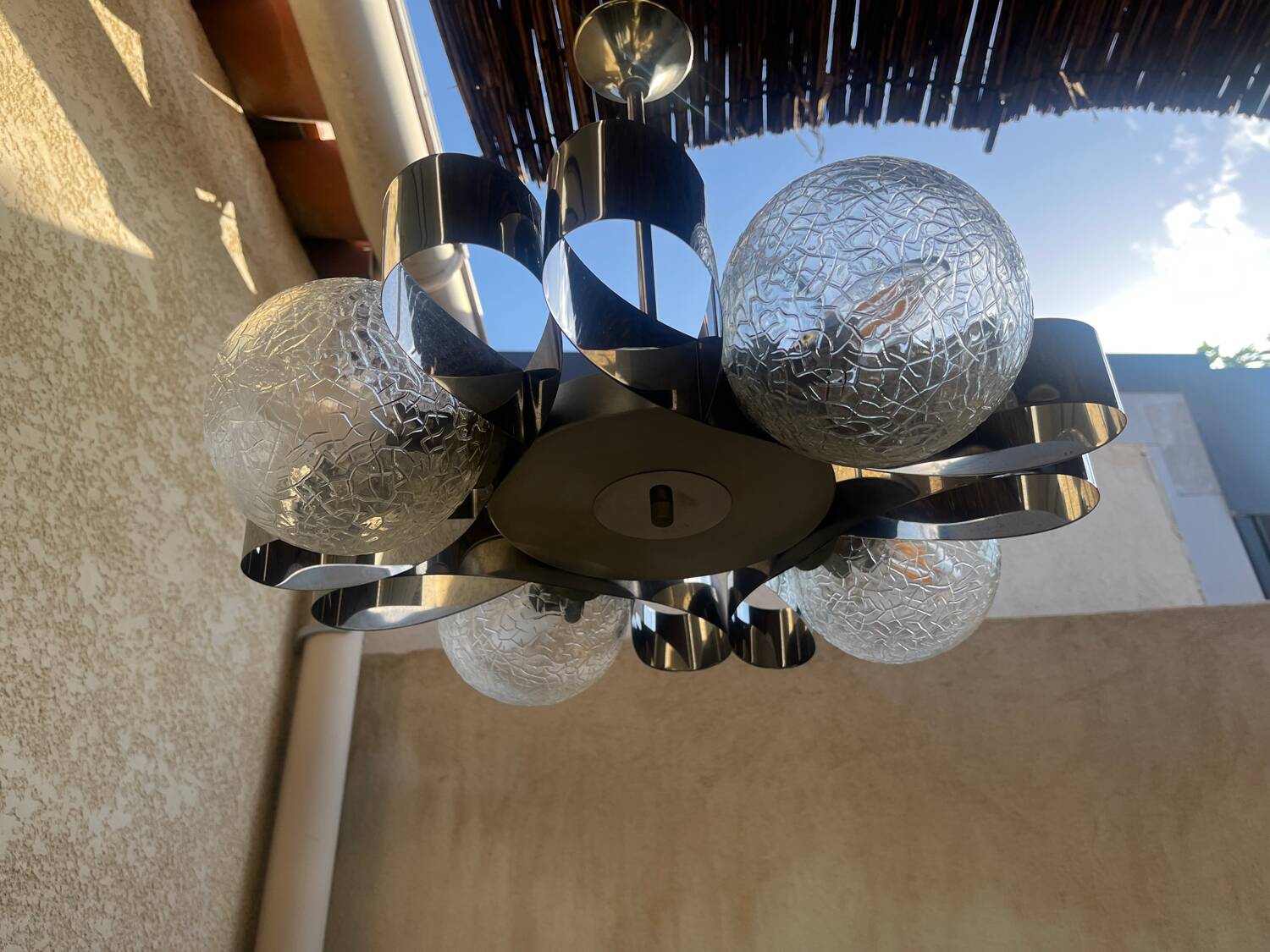 Chrome chandelier Space age 70s