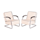 Pair of white Bauhaus armchairs - 1930s Czechia