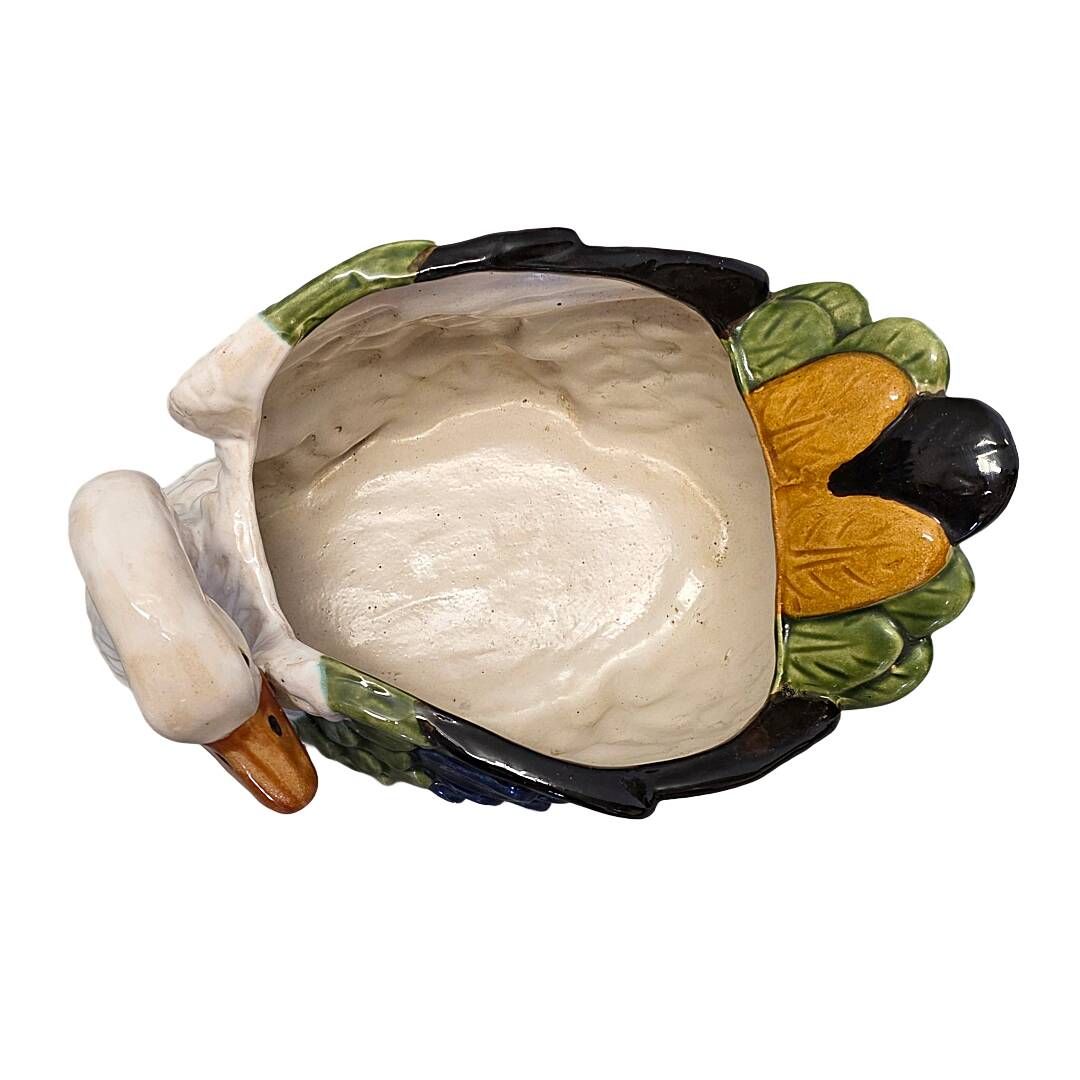 Vintage Italian ceramic swan flowerpot – 1960s/70s